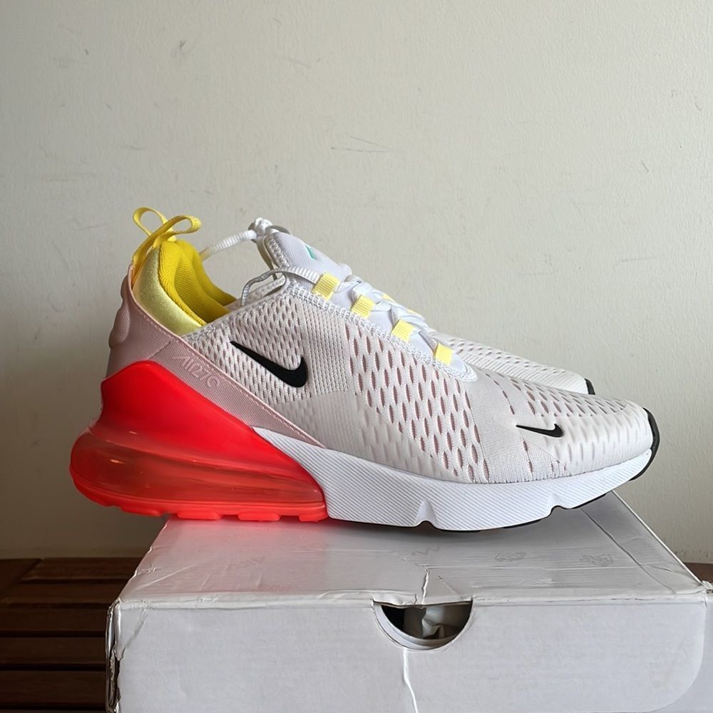 Nike Air Max 270 White Bright Crimson Women Size 8(FZ3624-100) - Picture 7 of 13